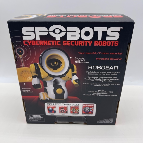 SPYBOTS Cybernetic Security Robots ROBOEAR Yellow Remote Listening Robot NEW - Picture 4 of 7